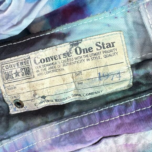 Converse One Star Jeans Womens 10 White Tie Dye Mid-Rise Wide-Leg Retro 90s Y2k - Picture 9 of 9